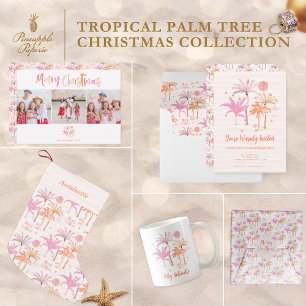 Elegante Tropical Palm Tree Weihnachten Einladung