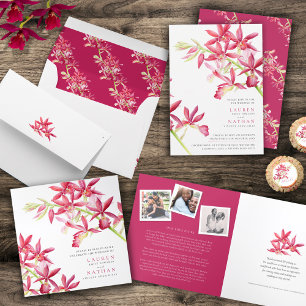 Hochzeitsschmuck Orchideen Wasserfarbe UAWG All In One Einladung