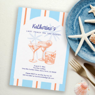 Sommer-Cocktails Coastal Blue Junggesellinnen-Absc Quadratischer Aufkleber