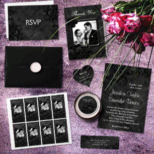 Schwarze Tafel Blumengotik UAWG Antwort Postkarte