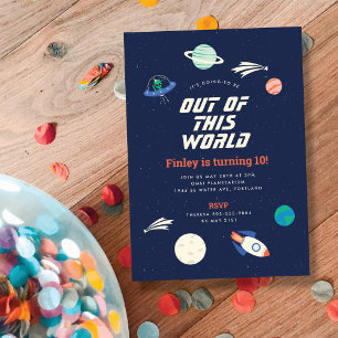 Kosmische Feier Geburtstagsparty Gefallen Aufklebe Runder Aufkleber