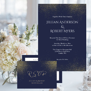 Einladung zur Hochzeit der Marine, White & Gold St