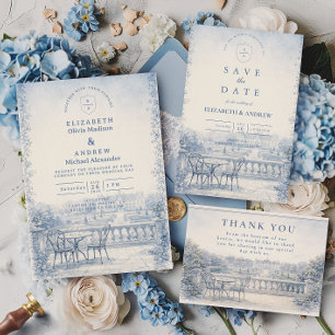 Hochzeit auf der Terrasse des French Blue Estate Einladung