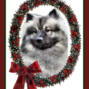 Keeshond-Weihnachtsgeschenke Feiertagskarte