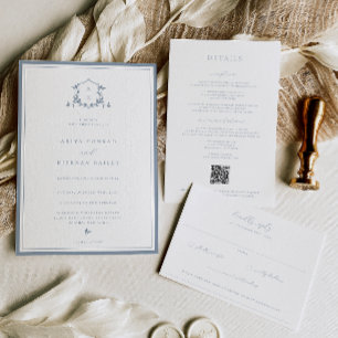 Zeitloses Wappen für die Monografie der Reben Einladung