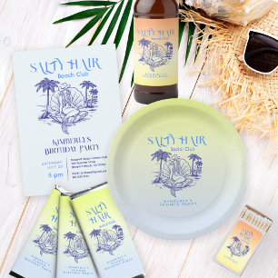 Coastal Blue Mermaid Cowgirl Summer Party Runder Aufkleber