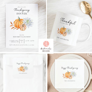 Happy Thanksgiving Pumpkin Fall Elegant Postkarte