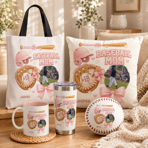 Baseball-Mama Foto Rosa Coquette Sport