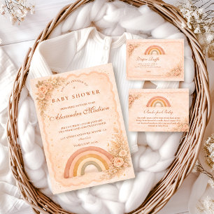Minimalistischer Boho-Regenbogen-Baby-Empfang Serviette