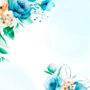 Hochzeit aquamarin und peach Wassercolor Florals Einladung