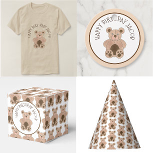 Brown Plush Teddy Bear Baby Dusche Geburtstagspart Einladung