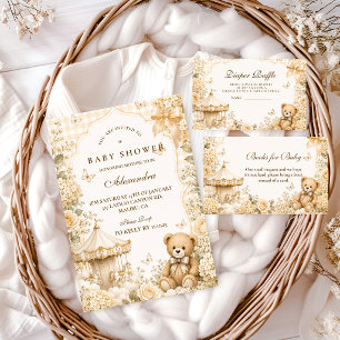 Fantasievolle Braunbär-Baby-Party Serviette