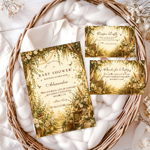 Whimsical Botanische Boho-Windel-Raffle Begleitkarte