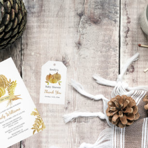 Wasserfarbe Pumpkin Baby Dusche bringen eine Book  Einladung