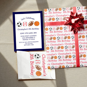 Sport Geburtstag Geschenkpapier