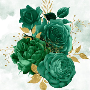 Emerald Green Peony Gold Couples Showeinladungen