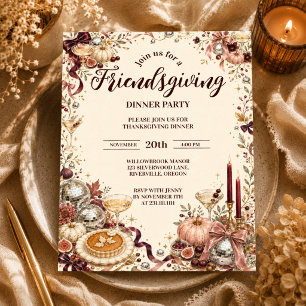 Glamouröses Disco-Friendsgiving Einladung