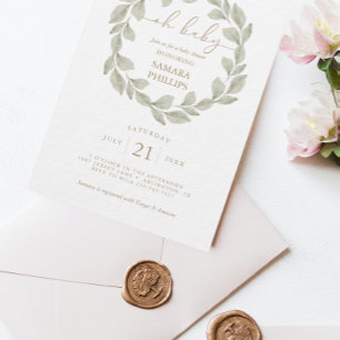 Eukalyptus-Leaf-Babydusche Einladung