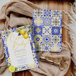 Blue Tiles Amalfi Lemon Wedding Danke Bag Geschenkschachtel