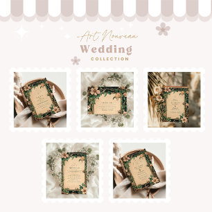 Ivory Bloom Art Nouveau Wedding Dankeskarte