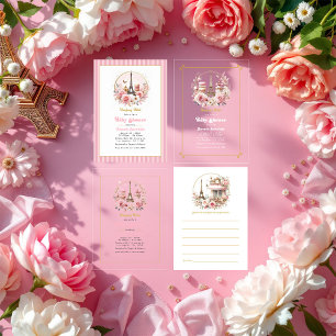 Bonjour Bébé Parisian Café Babydusche Hinweiskarte