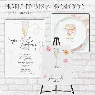 Perlen, Blüten + Prosecco   Perlen-Junggesellinnen Acrylschild