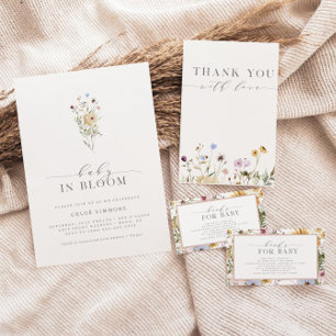 Spring Floral Baby in Bloom Baby Dusche Dankeskarte