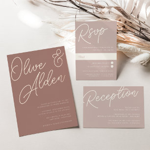 Rose Taupe   Script Watermark - Auswahl RSVP Karte