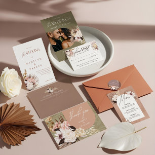 Modern Arch Bohemisch Chic Boho Wasserfarbe Floral Tischnummer