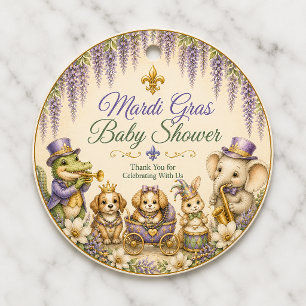 New Orleans Mardi Gras Baby Shower Windel-Raffle Begleitkarte