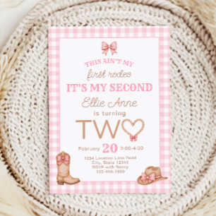 Pink First Rodeo 1. Geburtstagseinladung Einladung