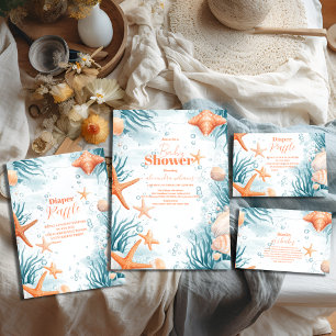 Tropical Summer Beach Starfish Books for Baby Begleitkarte