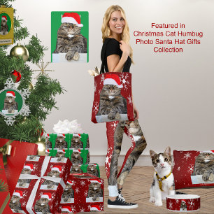 Christmas Cat Humbug Foto mit Weihnachtsmannmütze Feiertagskarte