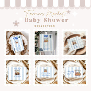 Blue Bauern Market Baby Dusche Note for Baby Begleitkarte