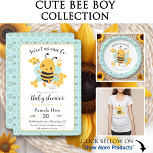 Sweet as Can Bee Baby Boy Baby Shower Button
