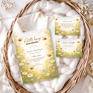 Honigwiese Baby Shower mit Wildblumen Einladung