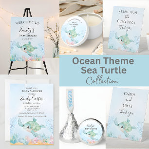 Baby Shower Einladung - Kleine Meeresschildkröte -