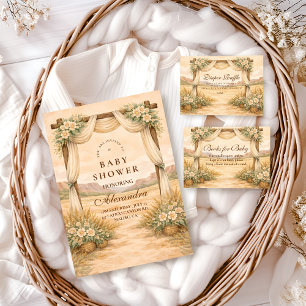 Wüstenblumen-Bogen-Baby-Party Western Style Einladung