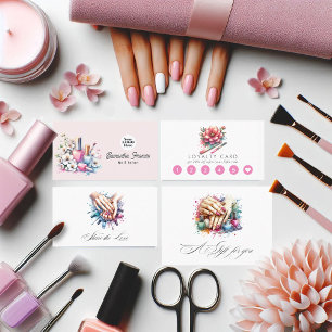 Pink und Blush Nail Salon Visitenkarte