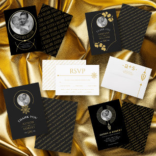 Schmuck inspiriert Rahmen und Blätter Save the Dat Postkarte