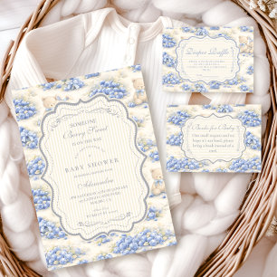 Blaubeergarten Teddy Toile Windel Raffle Begleitkarte