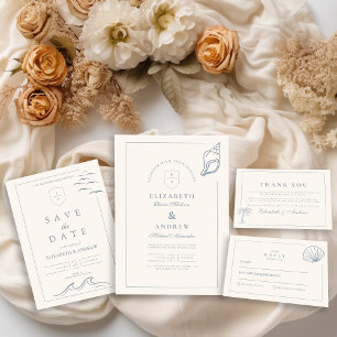 Elegante, handgezeichnete Hochzeit Save The Date