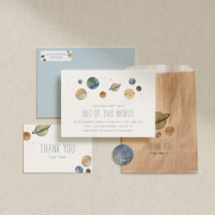 Sonnensystem-Aquarell danken Ihnen Dankeskarte