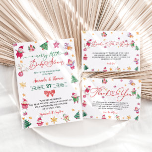 Winter Niedlich Baby Dusche Dankeskarte