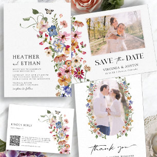 Farbiger QR-Code RSVP Karte