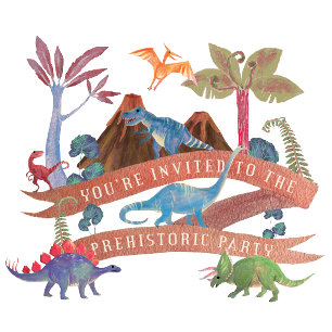 Einladung von Dinosauriern   Prähistorisches Party
