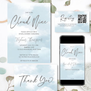 Sie befindet sich auf Cloud 9 Brautparty Geschenkr Begleitkarte