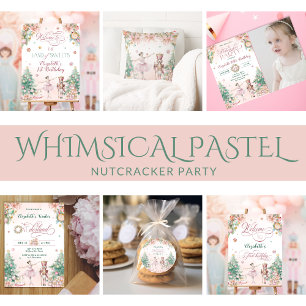 Pastel Pink Nutcracker Land der Süßigkeiten Geburt Einladung