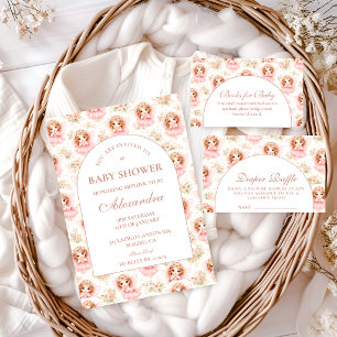 Vintage-Feenzauber-Babymädchen-Baby-Party-Windel-R Begleitkarte