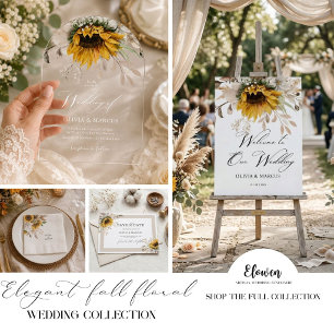 Elegante Herbst-Blumen-Hochzeitseinladung im rusti Einladung